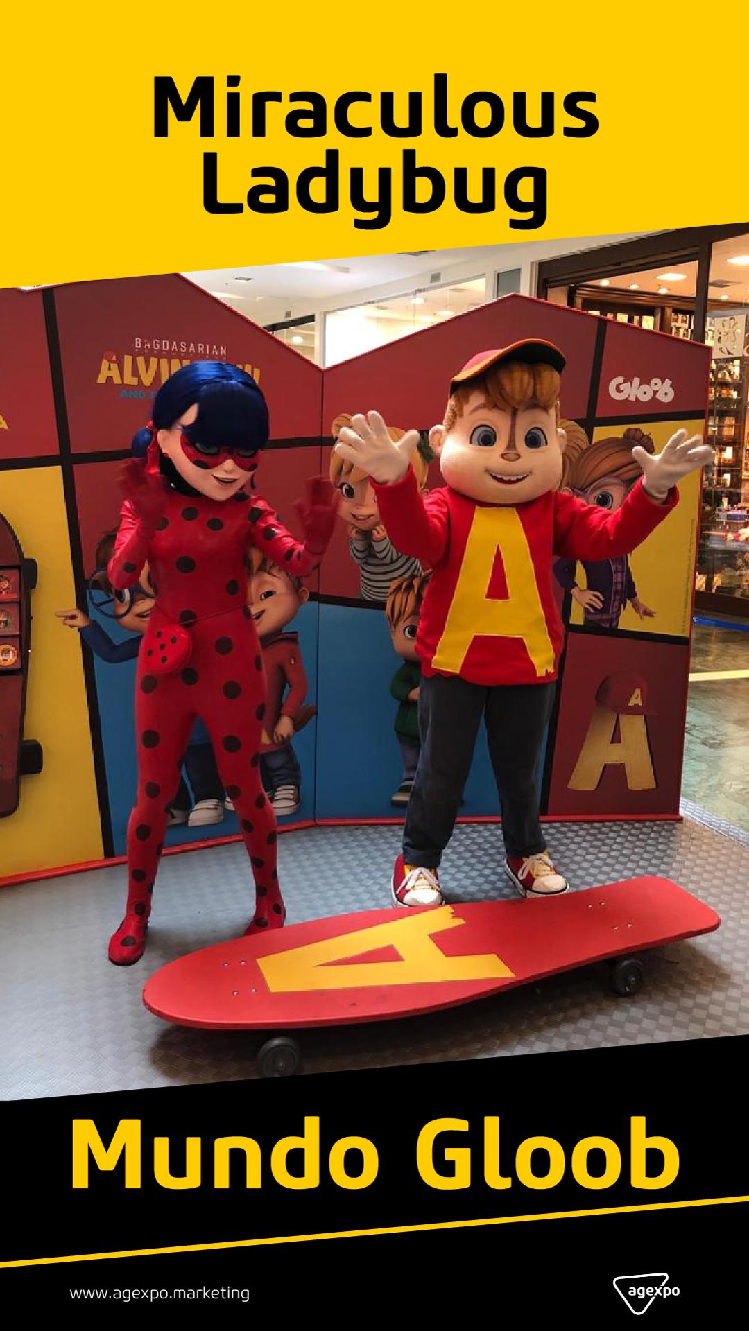 Boulevard Shopping traz personagens Ladybug e Alvin